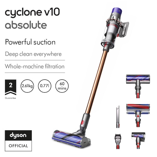 Dyson 戴森 V10 Absolute+ 无线手持式吸尘器 – 5折优惠！